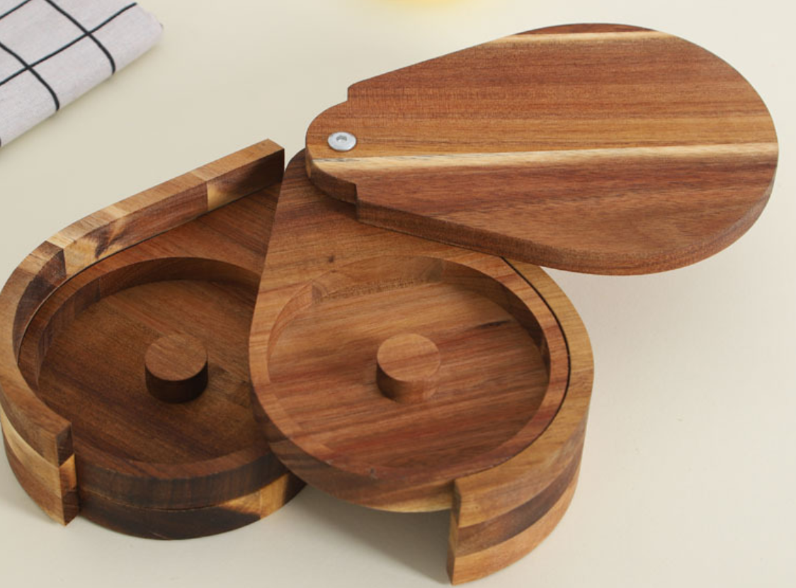 Acacia Triple-Tier Salt Box