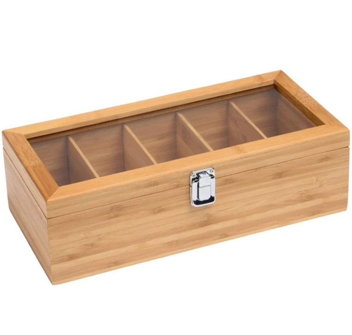 Bamboo 5-Compartment Tea Box
