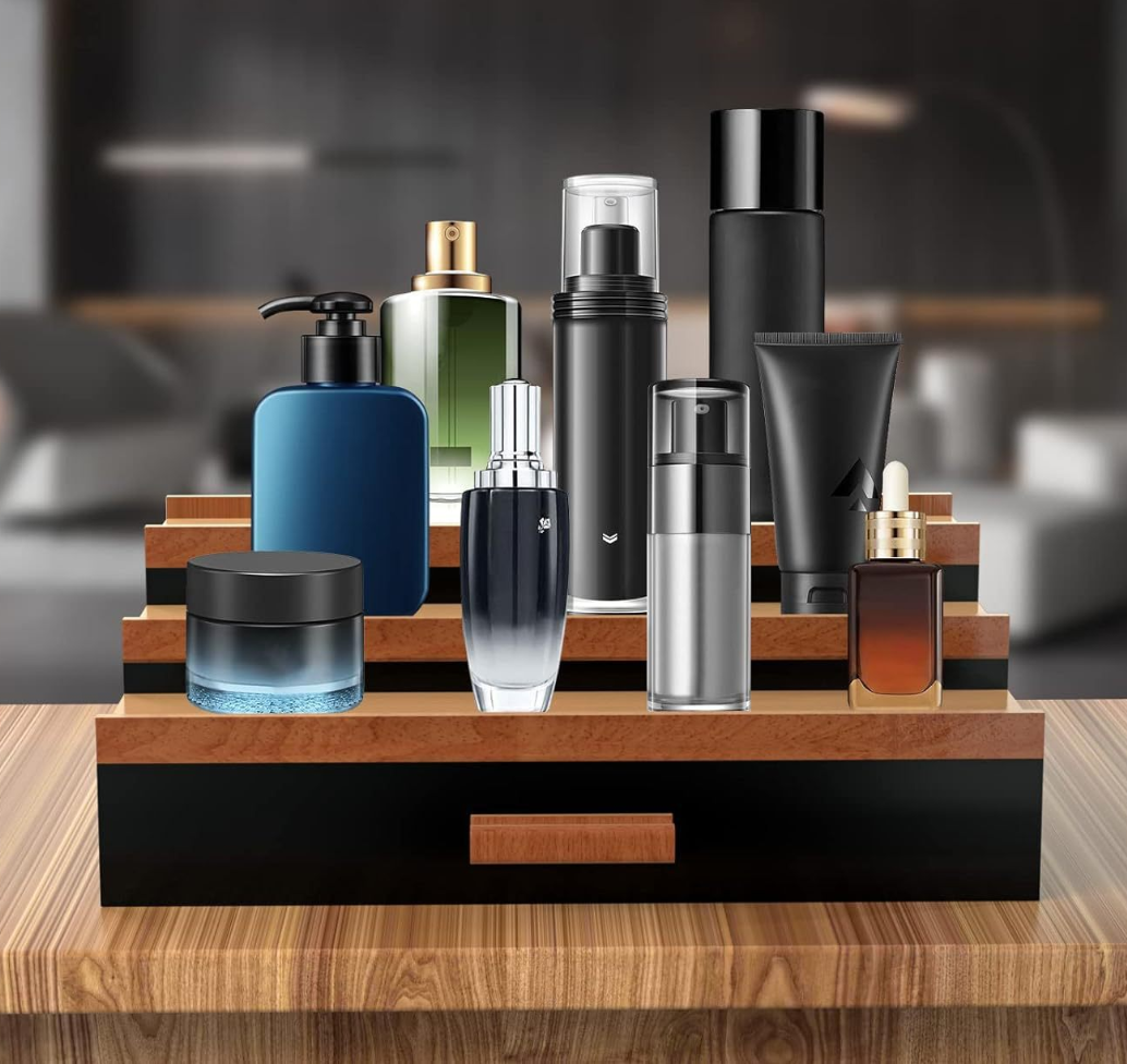 Walnut Cologne / Cosmetic Display Stand