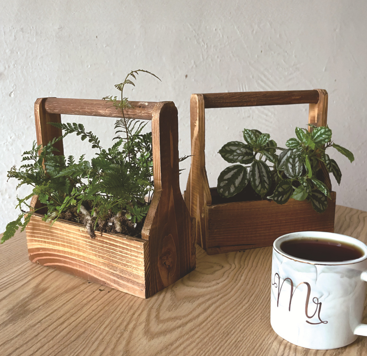 Wooden Flower Planter Box with Handle