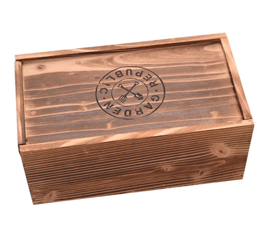 Wooden Herb Planter with Sliding Lid