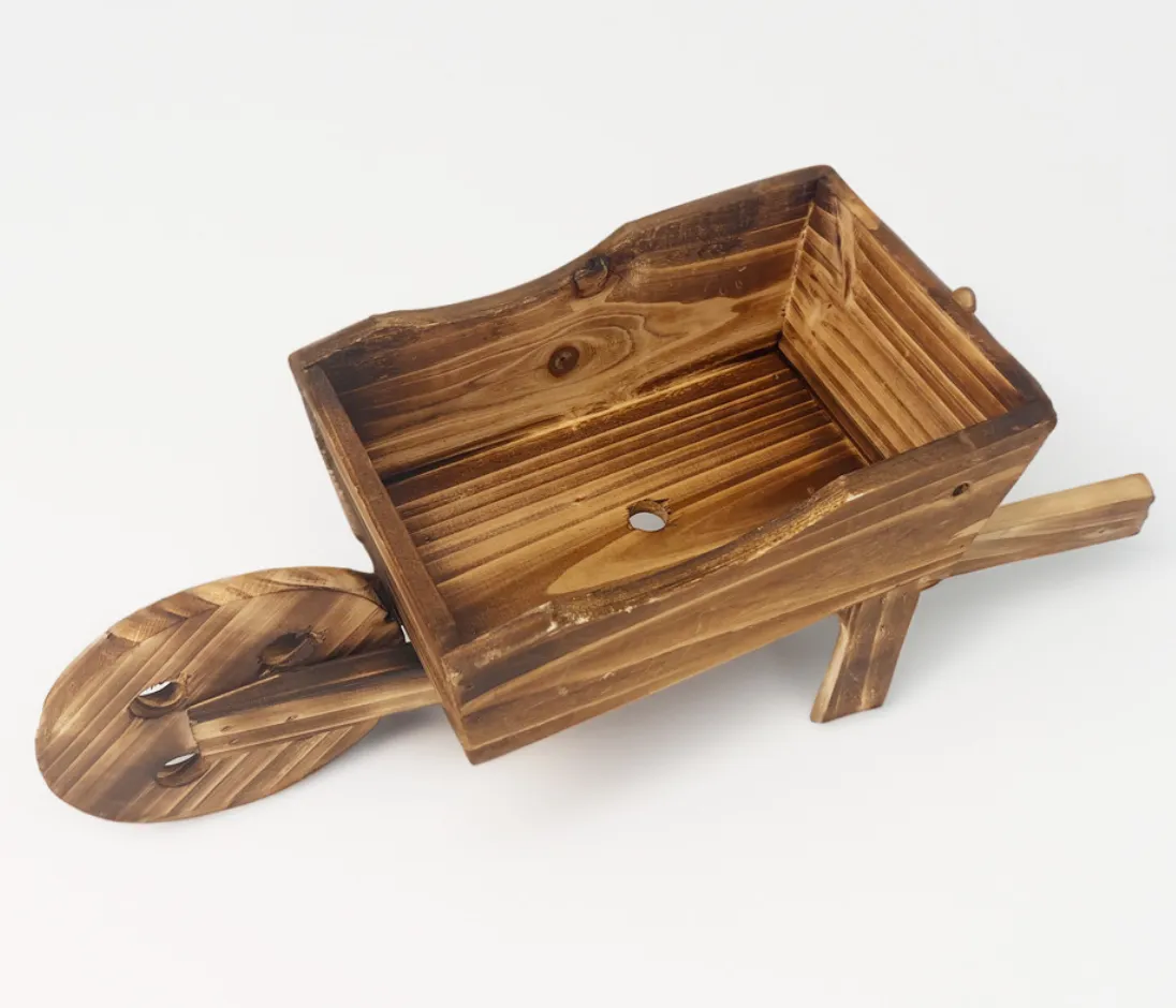 Wooden Wheelbarrow Flower Planter