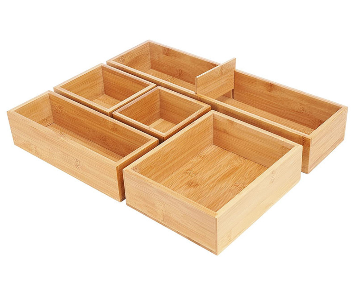 Bamboo Sliding-Lid Cutlery Box