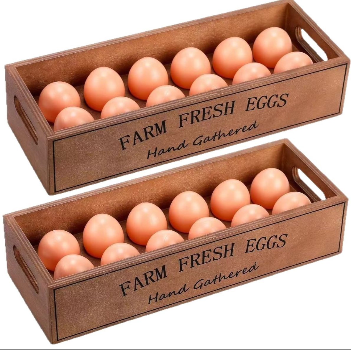 Rustic Wood Egg Holder Tray