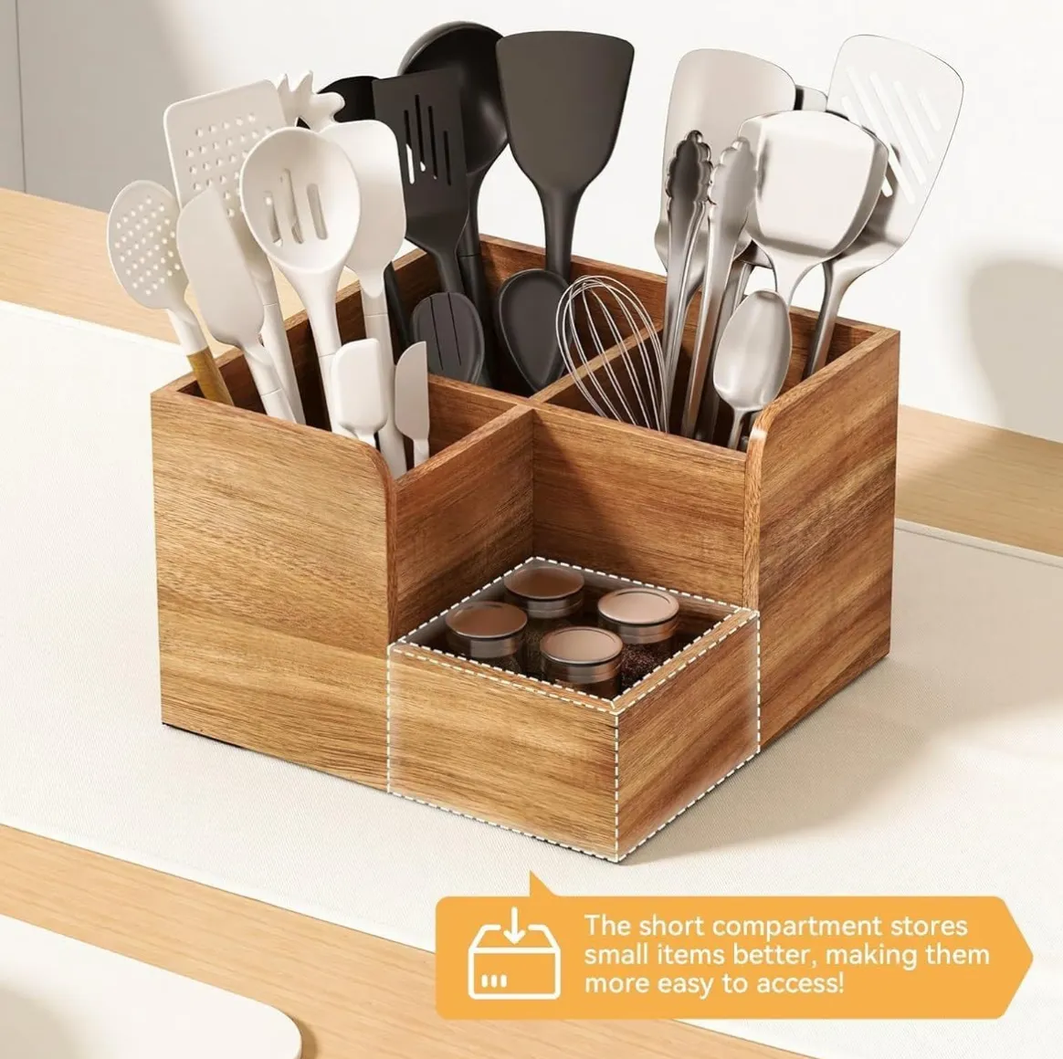 Kitchen Utensil Holder with Spice Drawer