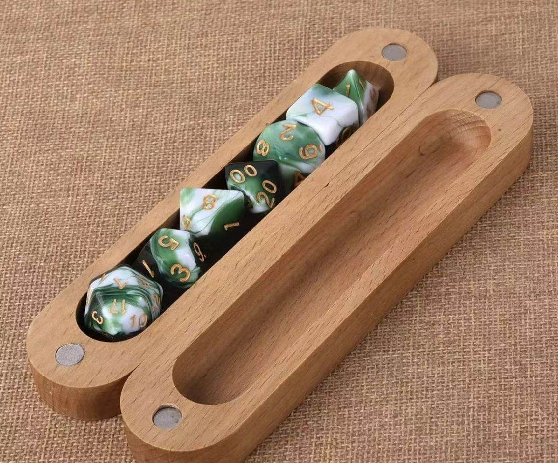 Beech Magnetic Dice Tube Box