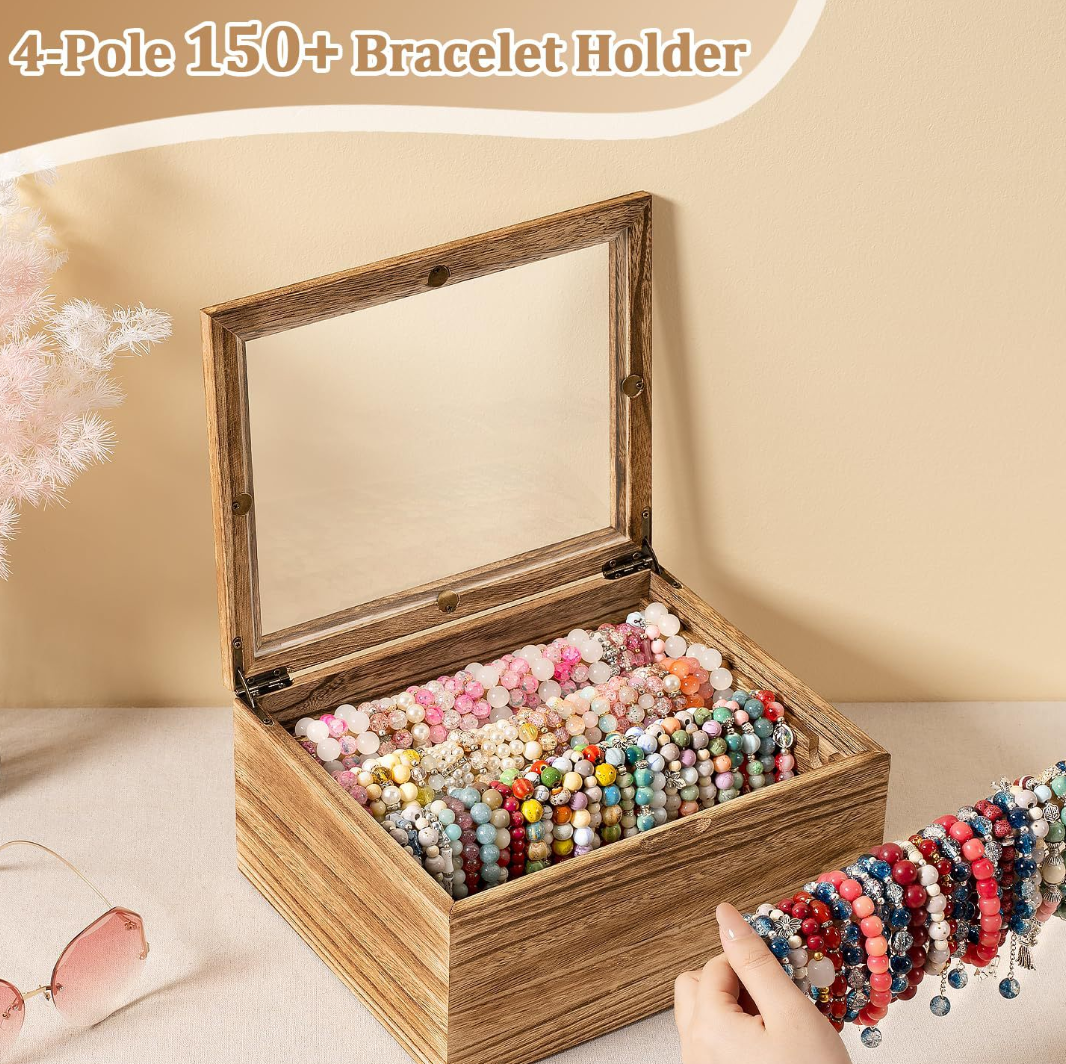Pine Bracelet Display Box (4 Poles)