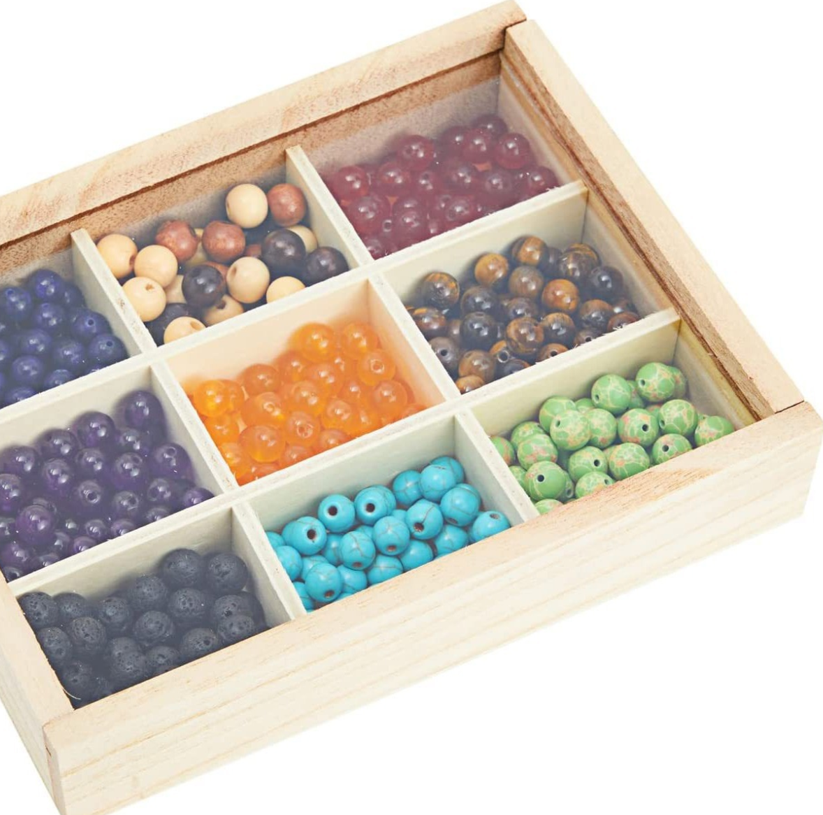 Pine 9-Compartment Bead Sorter