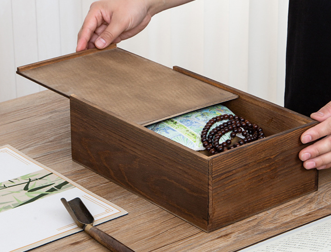 Walnut Acrylic-Top Trinket Box