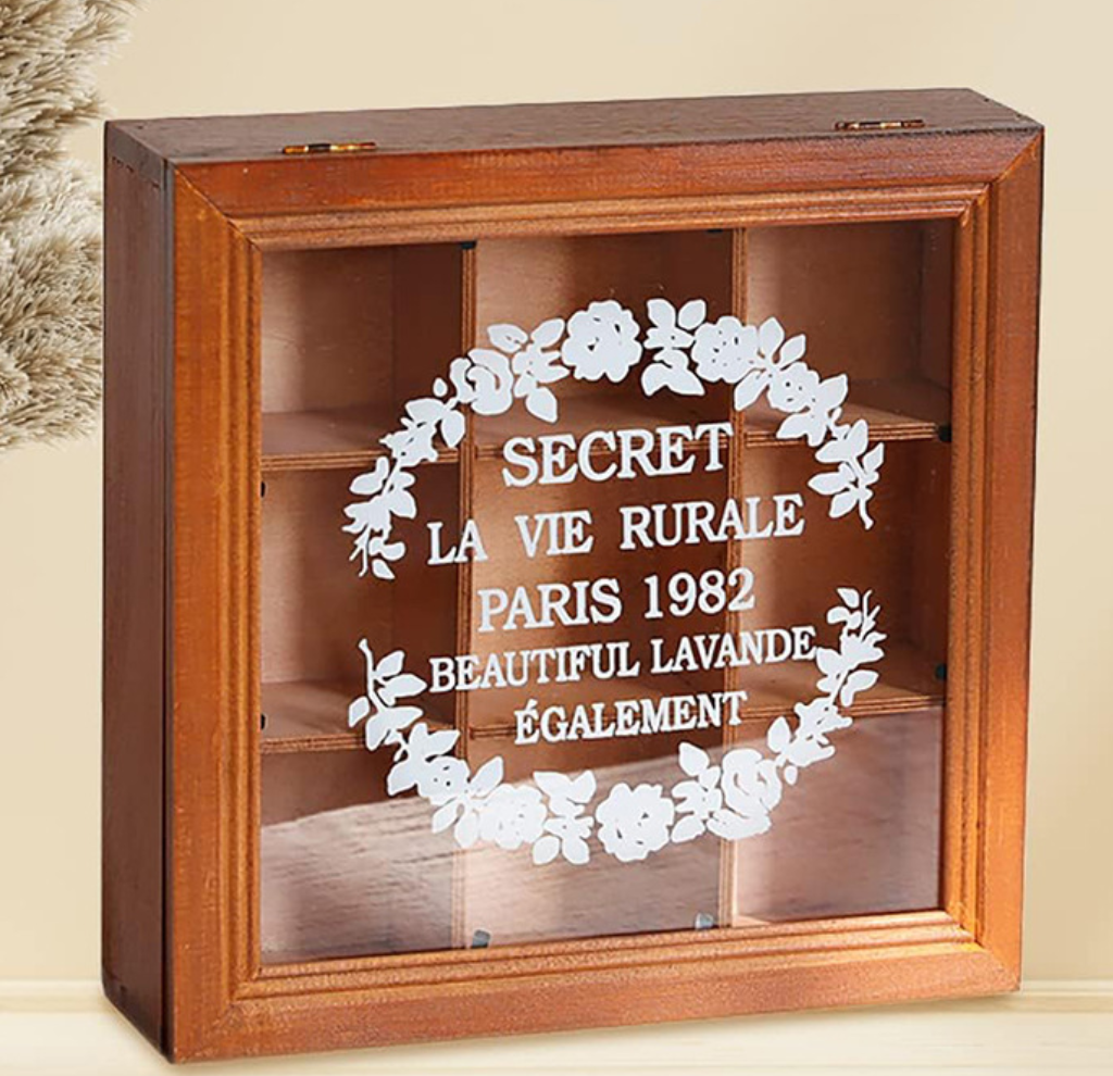 Vintage French Curio Tea Box with Glass Door