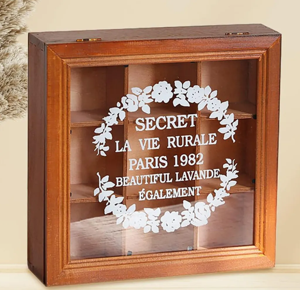 Vintage French Curio Tea Box with Glass Door