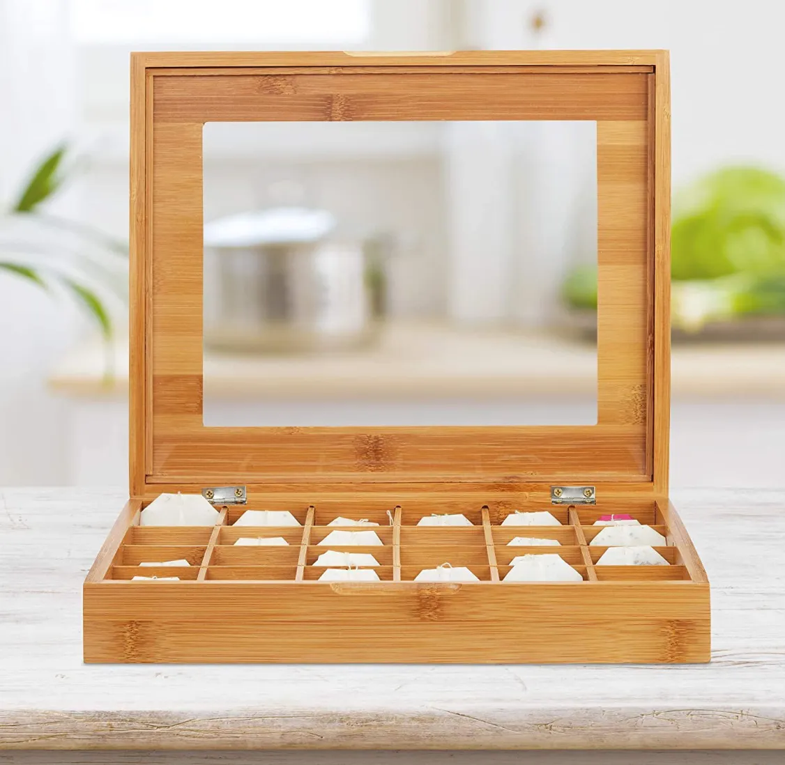 Bamboo 12-Compartment Spice / Tea Box
