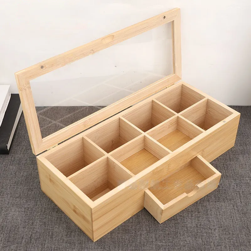 Bamboo Tea Bag Organizer Box