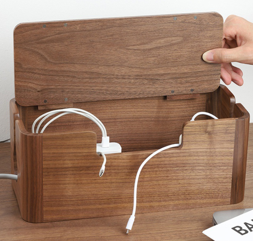 Walnut Cable Management Box
