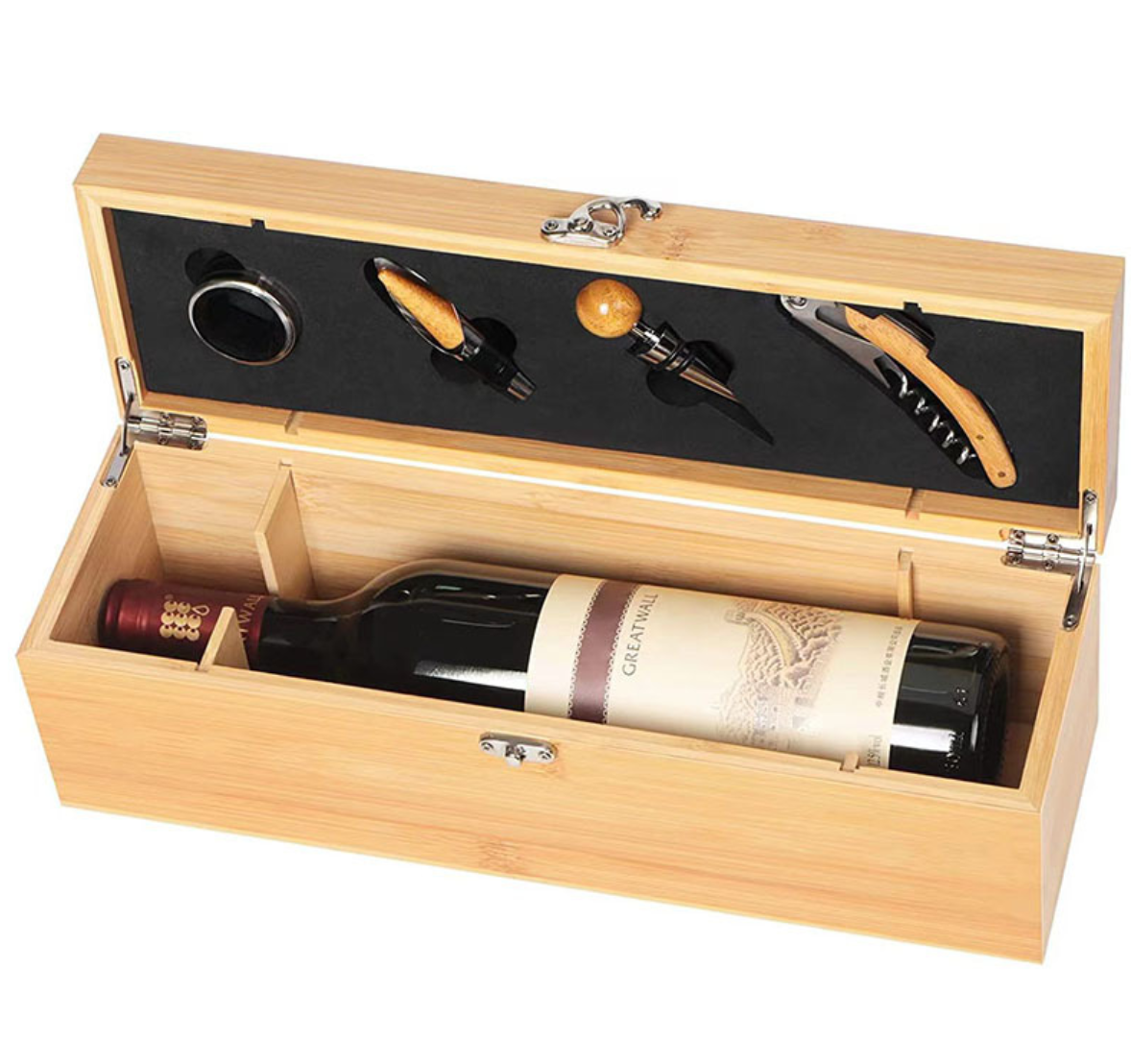 Bamboo Single-Bottle Wine Gift Set