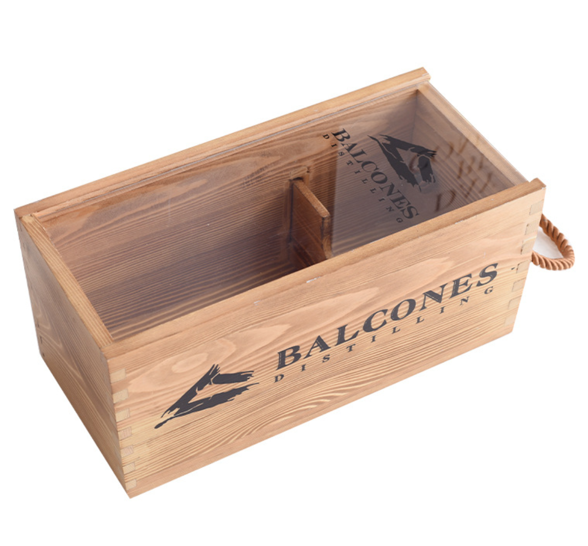 Multi-Bottle Whisky Crate with Rope Handle