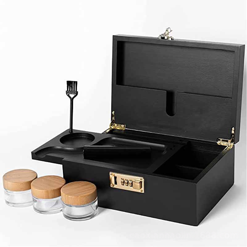 Bamboo Stash Box with Combination Lock