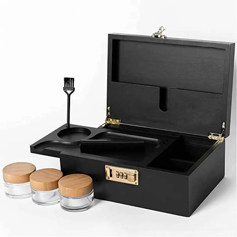Bamboo Stash Box with Combination Lock