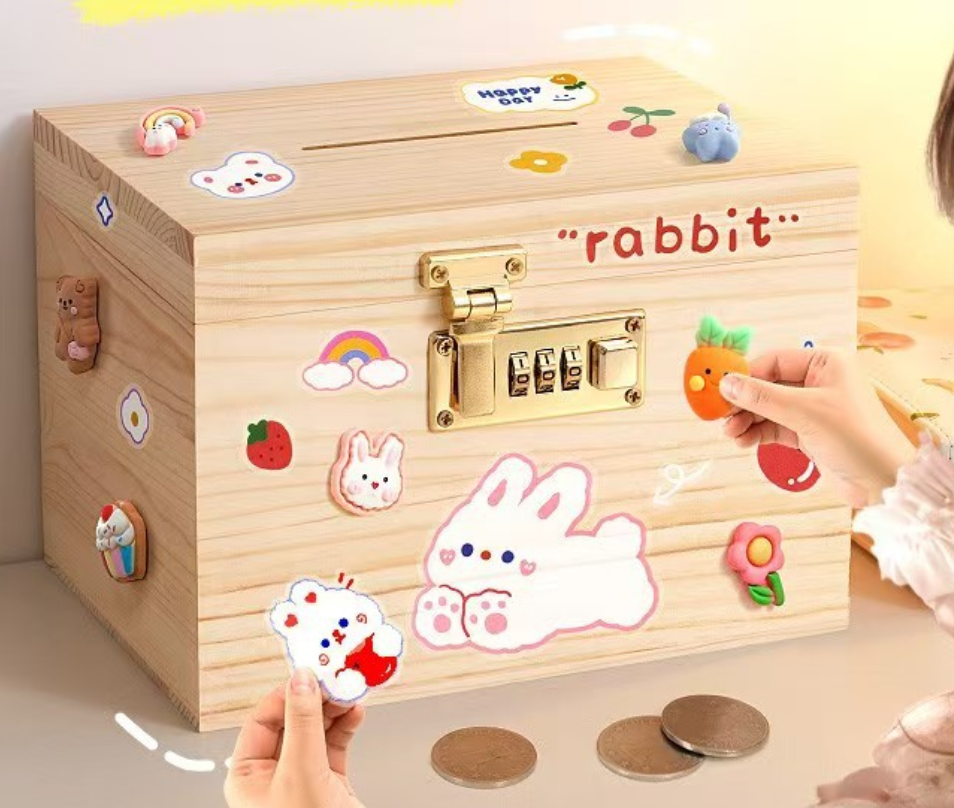 Pine "Rabbit" Kids Cash Box